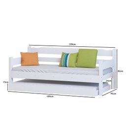 Bicama Solteiro Madeira Maciça:branco - 3