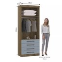 Ver imagem 2 de Guarda-roupa Modulado 90cm 2 Portas 4 Gavetas Paris Luciane