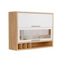 Ver imagem 1 de Armário de Cozinha Modulado Syrah Adega 2 Portas (1 C/ Vidro Reflecta) 120cm Amendoa/branco -