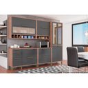 Ver imagem 4 de Armário de Cozinha Modulado Syrah Adega 2 Portas (1 C/ Vidro Reflecta) 120cm Amendoa/branco -