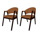 Ver imagem 1 de Kit 2 Cadeiras Helen para Mesa de Jantar Madeira Maciça Castanho Premium Assento Facto - Caramelo