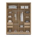 Ver imagem 3 de Roupeiro Barcelona MDF 2 Portas com Espelho 177cm Carvalho/Off White 250825