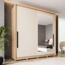 Ver imagem 1 de Roupeiro Barcelona MDF 2 Portas com Espelho 177cm Carvalho/Off White 250825