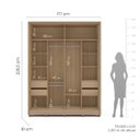 Ver imagem 4 de Roupeiro Barcelona MDF 2 Portas com Espelho 177cm Carvalho/Off White 250825