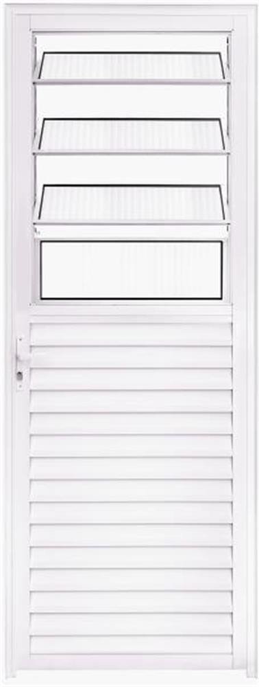 Porta Basculante 2,10 X 0,80 Direita Alumínio Branco - 2