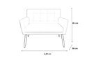 Ver imagem 2 de Namoradeira Decorativa Onix Suede Azul Tifany 2 Lugares Pés Madeira Ms Decor