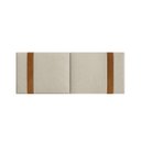 Ver imagem 3 de Cabeceira Artemis Queen Linho Cru com Detalhes Couro Caramelo - Ms