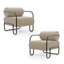 Ver imagem 1 de Kit 02 Poltronas Decorativas Orgânica Living Miska Veludo Bege - Abmaza