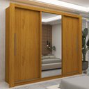 Ver imagem 1 de Guarda-Roupa Casal 3 Portas com 4 Gavetas com 1 Porta Espelho 100% MDF Roma