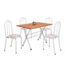 Ver imagem 2 de Conjunto de Mesa Tubular 62 100x60cm Tampo em MDF com 4 Cadeiras Ane B Branco/Arabesco