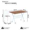 Ver imagem 4 de Conjunto de Mesa Tubular 62 100x60cm Tampo em MDF com 4 Cadeiras Ane B Branco/Arabesco