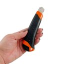 Ver mais imagens de Kit 5 Pçs Estilete Metálico Emborrachado Largo Lâmina 18mm Empacotamento Multiuso
