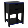 Mesa de Cabeceira 2 Gavetas Preto/Azul Me4163 - Tecnomobili - 2