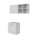 Ver imagem 3 de Lavanderia Planejada 3 Peças 1 Aéreo 1 Balcão sem Tampo 1 Nicho 80cm Marselha CabeCasa MadeiraOriginals Madeiraorigina Branco