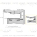 Ver imagem 4 de Armário de Cozinha Completa de Canto com Rodapé Veneza Multimóveis V2105 Branco/Preto
