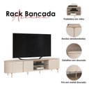 Ver imagem 4 de Rack Bancada para Sala Ambiente Ariana Off White – Dj Móveis
