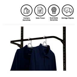 Kit 3 Cabideiros Para Closet 90cm Encaixe Trilho Cremalheira - 2