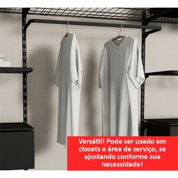 Kit 3 Cabideiros Para Closet 90cm Encaixe Trilho Cremalheira - 4