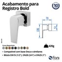 Ver imagem 2 de Acabamento Para Registro 3/4 Cromado Bold 370 Fani