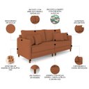 Ver imagem 3 de Sofá 3 Lugares Living 232cm Pé Madeira Zoe Boucle Terracota Z08 - Mpozenato