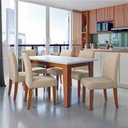 Ver imagem 2 de Conjunto Sala de Jantar Mesa Miami 1,60m 6 Cadeiras Trieste Dobuê