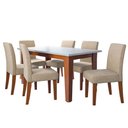 Ver imagem 1 de Conjunto Sala de Jantar Mesa Miami 1,60m 6 Cadeiras Trieste Dobuê
