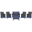 Ver imagem 1 de Jogo Sofá 4 Poltronas e Mesa Igapó Marrom E13 Trama Original Azul