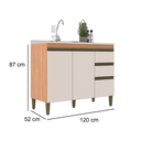 Ver imagem 2 de Balcão de Pia 1,20 Cozinha Cecilia Freijó Off White