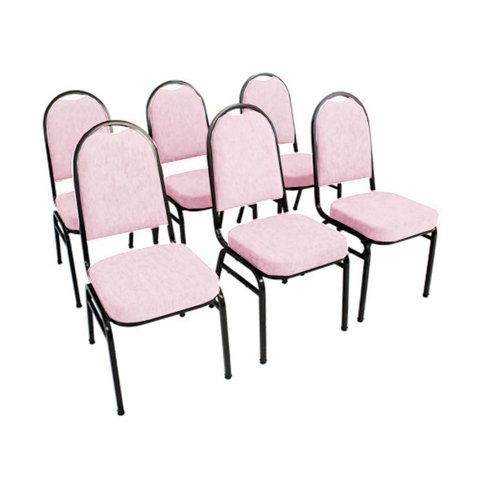 Kit com 6 Cadeiras para Auditórios Linha Hotel Rosa