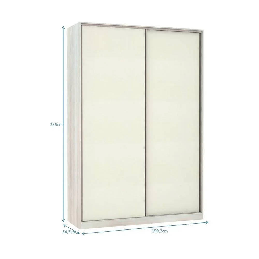 Ver imagem 3 de Guarda Roupa Solteiro 2 Portas de Correr 3 Gavetas Prime Plus 159 cm Luciane Móveis