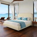 Ver imagem 4 de Cama Queen Flutuante com Cabeceira 160cm Aura W01 Linho Bege - Lyam Decor