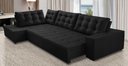 Ver imagem 1 de Sofá de Canto Retrátil e Reclinável com Molas 3,40x2,00 Esq Berlim Suede Mirra Decor