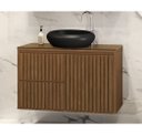 Ver imagem 2 de Gabinete para Banheiro Ripado com Cuba 80cm