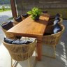 Mesa de Madeira Maciça em Peroba Rosa de Demolição (apenas a Mesa):comprimento 140cm X Altura 80cm X - 1