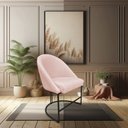 Ver imagem 2 de Kit 02 Cadeiras Poltrona de Jantar Bela Suede Rosa Bebê Base Metálica Industrial Preto - Pallazio