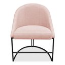 Ver imagem 4 de Kit 02 Cadeiras Poltrona de Jantar Bela Suede Rosa Bebê Base Metálica Industrial Preto - Pallazio