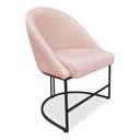 Ver imagem 3 de Kit 02 Cadeiras Poltrona de Jantar Bela Suede Rosa Bebê Base Metálica Industrial Preto - Pallazio