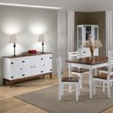 Ver imagem 2 de Conjunto Sala de Jantar e Cozinha Com 4 Cadeiras Madeira Maciça BRANCO