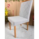 Ver mais imagens de Kit 02 Cadeiras Estofadas de Mesa de Jantar, Tulipa - Madeira Maciça - Costura Pantográfica - Base F