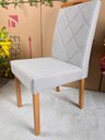 Ver mais imagens de Kit 02 Cadeiras Estofadas de Mesa de Jantar, Tulipa - Madeira Maciça - Costura Pantográfica - Base F