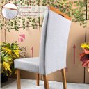 Ver imagem 7 de Kit 02 Cadeiras Estofadas de Mesa de Jantar, Tulipa - Madeira Maciça - Costura Pantográfica - Base F
