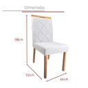 Ver imagem 3 de Kit 02 Cadeiras Estofadas de Mesa de Jantar, Tulipa - Madeira Maciça - Costura Pantográfica - Base F
