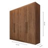 Guarda Roupa Solteiro 100% MDF 4 Portas 3 Gavetas Aurora - Móveis Europa - Brauna - 4