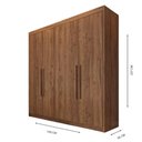 Ver imagem 4 de Guarda Roupa Solteiro 100% MDF 4 Portas 3 Gavetas Aurora - Móveis Europa - Brauna
