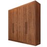 Guarda Roupa Solteiro 100% MDF 4 Portas 3 Gavetas Aurora - Móveis Europa - Brauna - 2