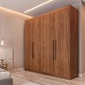 Guarda Roupa Solteiro 100% MDF 4 Portas 3 Gavetas Aurora - Móveis Europa - Brauna - 1
