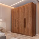 Ver imagem 1 de Guarda Roupa Solteiro 100% MDF 4 Portas 3 Gavetas Aurora - Móveis Europa - Brauna