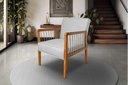 Ver imagem 1 de Poltrona Maia em Linho com Base Madeira Corda Náutica Linho Cinza Bz Home Decor