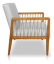 Ver imagem 3 de Poltrona Maia em Linho com Base Madeira Corda Náutica Linho Cinza Bz Home Decor