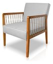 Ver imagem 2 de Poltrona Maia em Linho com Base Madeira Corda Náutica Linho Cinza Bz Home Decor
